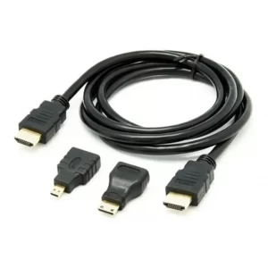 CABLE HDMI 3EN1 CON ADAPTADORES MINI HDMI + MICRO HDMI FULL HD 1.5M