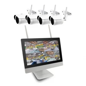 KIT WIFI 720P HD + MONITOR CON 4 CAMARAS.