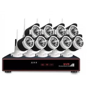 NVR 9 CANALES P2P -9 CAMARAS IP WIFI 1 MPX.